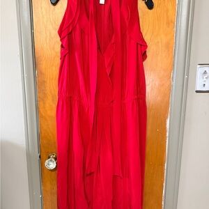 LOFT 100% Silk Cherry Red Women's Dress